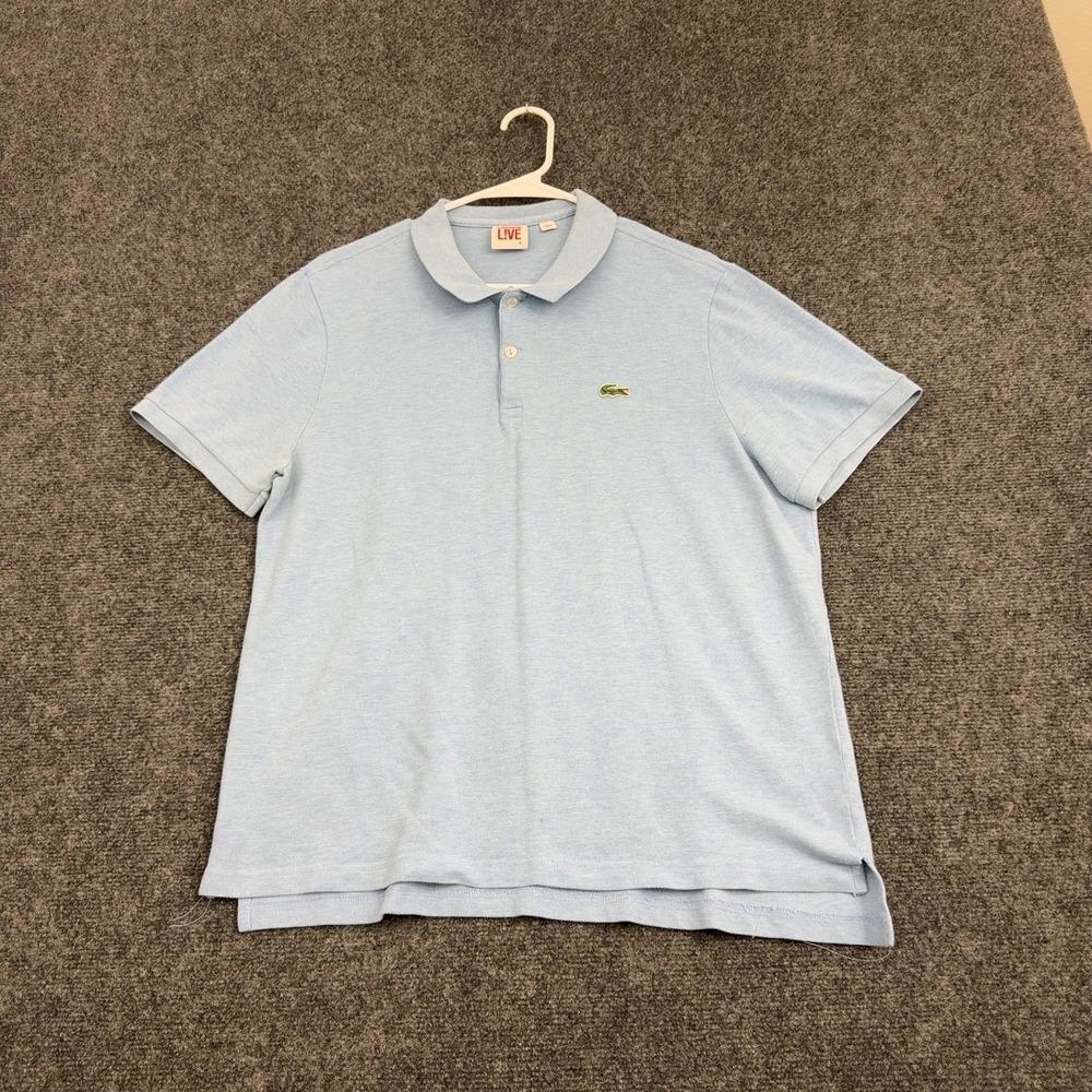 Lacoste L!VE Polo Mens 6 Light Blue Cotton Short Sleeve Casual Preppy Style